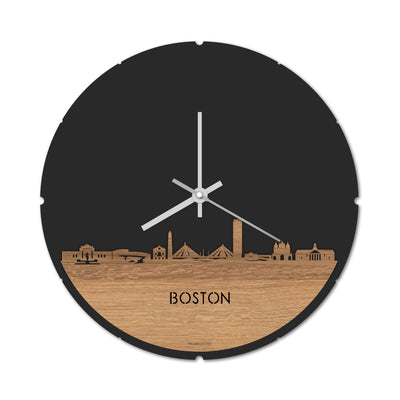 Skyline Clock Round Boston Oak