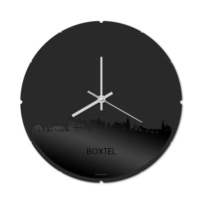 Skyline Clock Round Boxtel Black Glossy