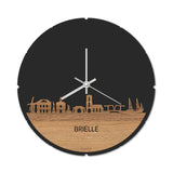 Skyline Klok Rond Brielle Eiken