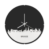 Skyline Klok Rond Brugge Wit Glanzend