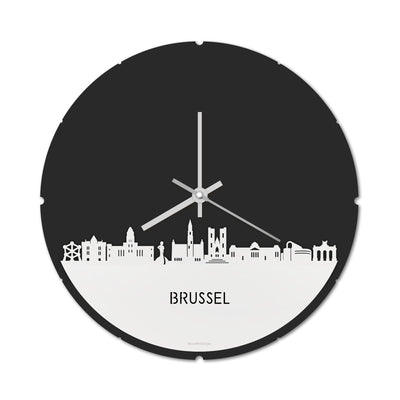 Skyline Clock Round Brussels White Glossy
