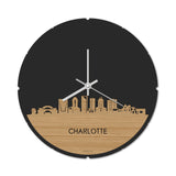 Skyline Klok Rond Charlotte Bamboe