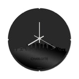 Skyline Klok Rond Charlotte Zwart Glanzend