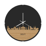 Skyline Klok Rond Delft Bamboe