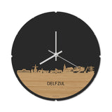 Skyline Klok Rond Delfzijl Bamboe