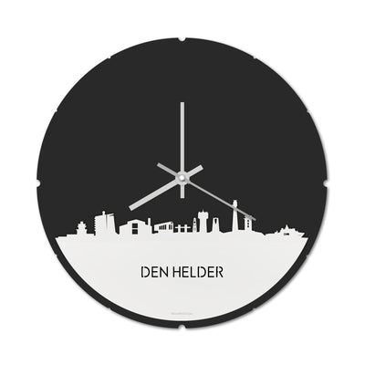 Skyline Clock Round Den Helder White Glossy