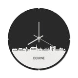 Skyline Klok Rond Deurne Wit Glanzend