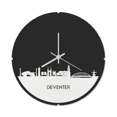 Skyline Clock Round Deventer White Glossy