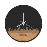 Skyline Klok Rond Dokkum Eiken