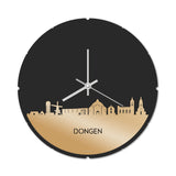 Skyline Klok Rond Dongen Goud Metallic