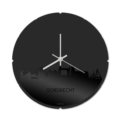 Skyline Clock Round Dordrecht Black Glossy