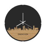 Skyline Klok Rond Eindhoven Bamboe