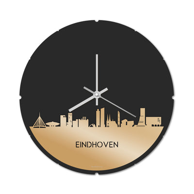 Skyline Klok Rond Eindhoven Goud Metallic