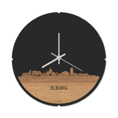 Skyline Clock Round Elburg Oak