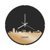 Skyline Klok Rond Emmen Goud Metallic
