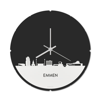 Skyline Klok Rond Emmen Wit Glanzend