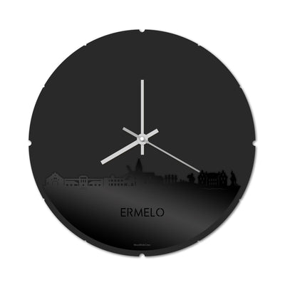 Skyline Clock Round Ermelo Black Glossy