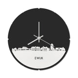 Skyline Klok Rond Ewijk Wit Glanzend