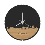 Skyline Klok Rond Florence Bamboe