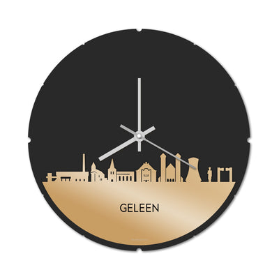 Skyline Clock Round Geleen Gold Metallic