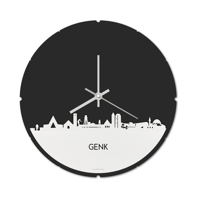 Skyline Clock Round Genk White Glossy