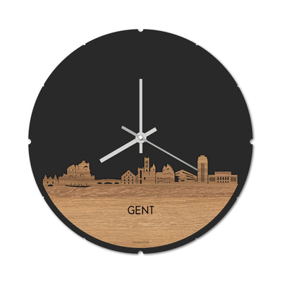 Skyline Clock Round Ghent Oak