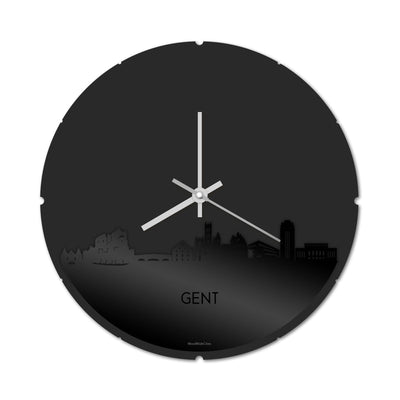 Skyline Clock Round Ghent Black Glossy