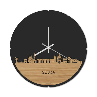 Skyline Clock Round Gouda Bamboo