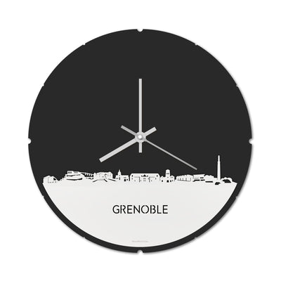 Skyline Clock Round Grenoble White Glossy