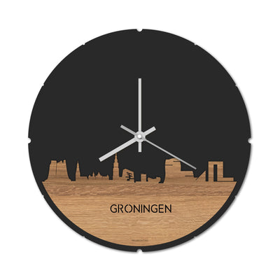 Skyline Clock Round Groningen Oak