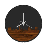 Skyline Klok Rond Groningen Palissander