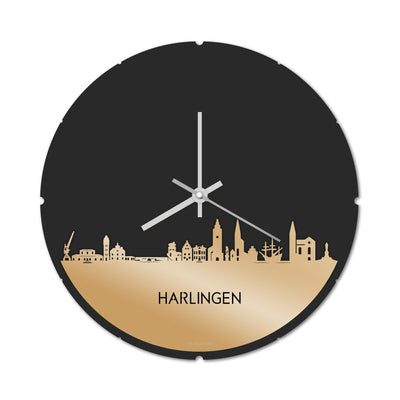 Skyline Clock Round Harlingen Gold Metallic