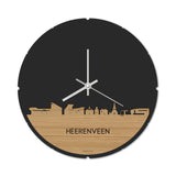 Skyline Klok Rond Heerenveen Bamboe