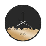 Skyline Klok Rond Helden Goud Metallic