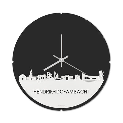 Skyline Klok Rond Hendrik-Ido-Ambacht Wit Glanzend