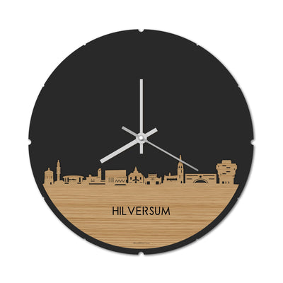 Skyline Clock Round Hilversum Bamboo