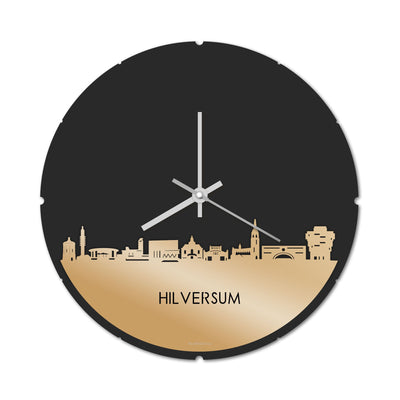 Skyline Clock Round Hilversum Gold Metallic