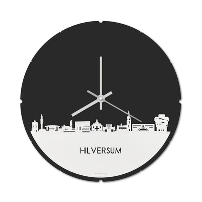 Skyline Clock Round Hilversum White Glossy