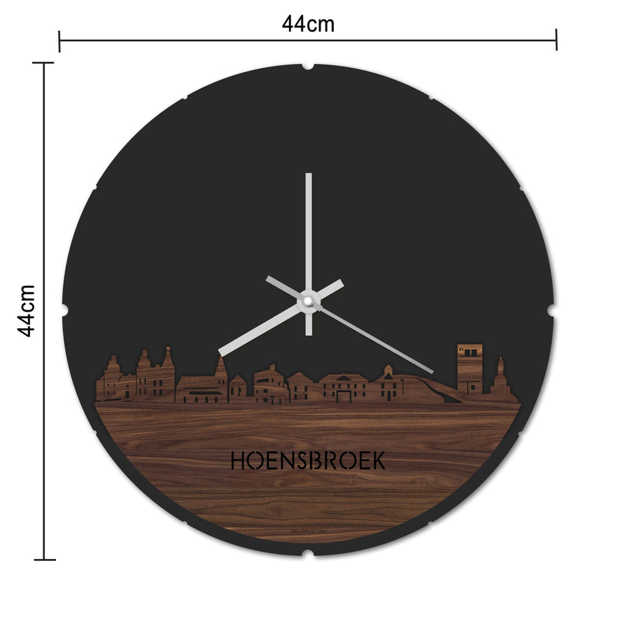 Skyline Klok Rond Hoensbroek Metallic Goud gerecycled kunststof cadeau decoratie relatiegeschenk van WoodWideCities
