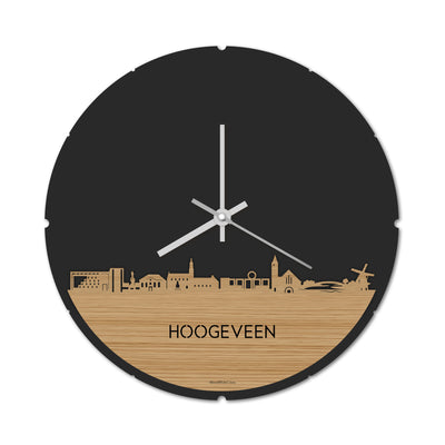 Skyline Klok Rond Hoogeveen Bamboe