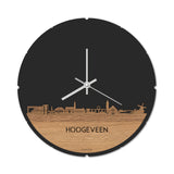 Skyline Klok Rond Hoogeveen Eiken