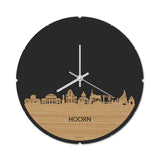 Skyline Klok Rond Hoorn Bamboe