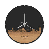 Skyline Klok Rond Houten Eiken