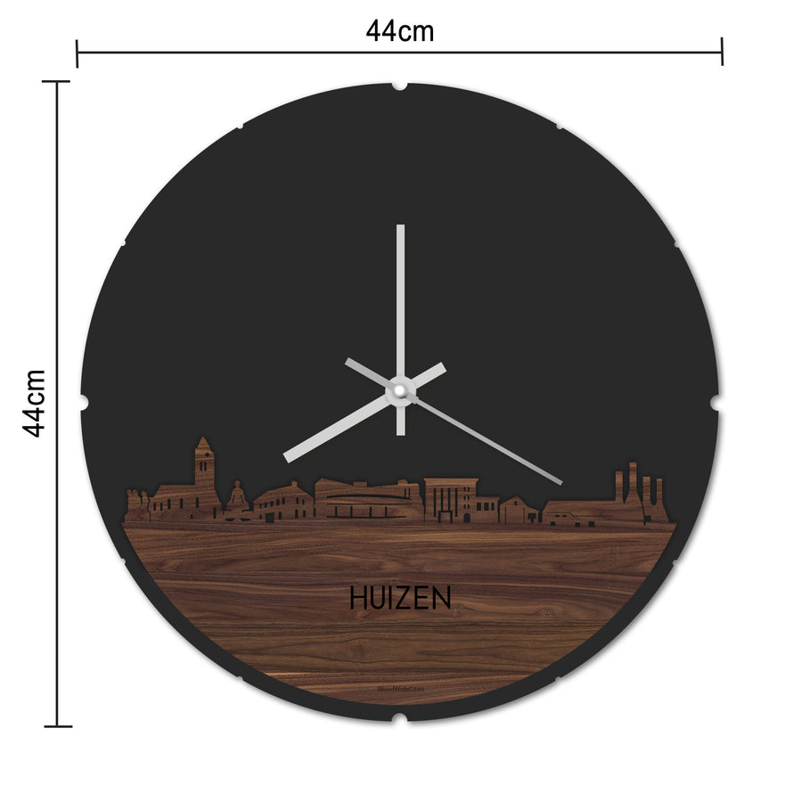 Skyline Klok Rond Huizen Wit glanzend gerecycled kunststof cadeau decoratie relatiegeschenk van WoodWideCities