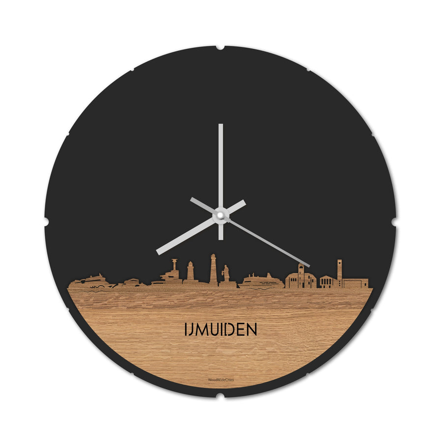 Skyline Klok IJmuiden Eiken houten cadeau decoratie relatiegeschenk van WoodWideCities