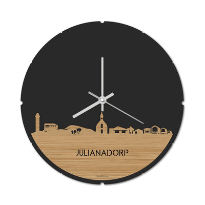 Skyline Clock Round Julianadorp Bamboo
