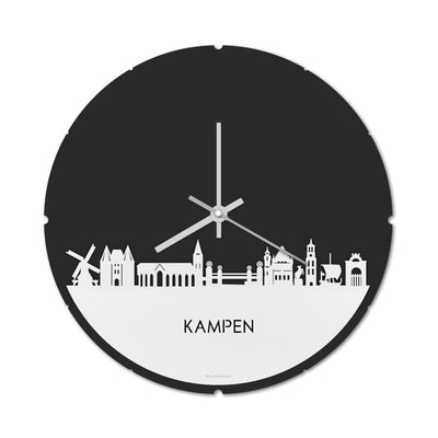 Skyline Clock Round Kampen White Glossy