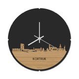 Skyline Klok Rond Kortrijk Bamboe