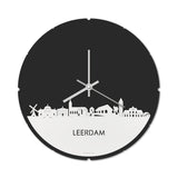 Skyline Klok Rond Leerdam Wit Glanzend