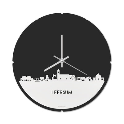 Skyline Clock Round Leersum White Glossy